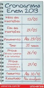 cronograma ENEM 2013